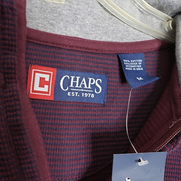 NEW Chaps Stripes Thermal Knit Mens Top Shirt Casual Office Spring Sweater - Picture 3 of 8